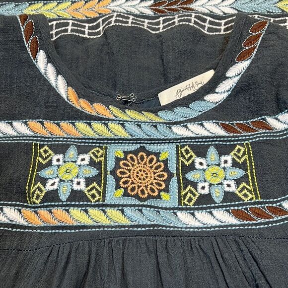 A Beautiful Soul Ladies Plus Size Embroidered Flutter Sleeve Gauze Shift Dress - Picture 2 of 7